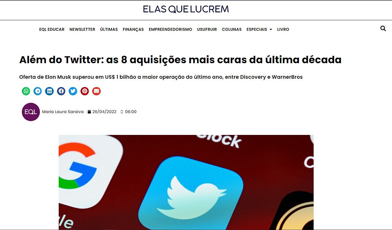 Alm do Twitter: as 8 aquisies mais caras da ltima dcada